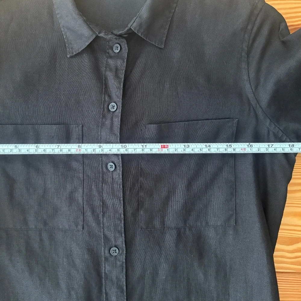 Everlane Black 100% Linen Button Shirt Dress XXS - Picture 14 of 15